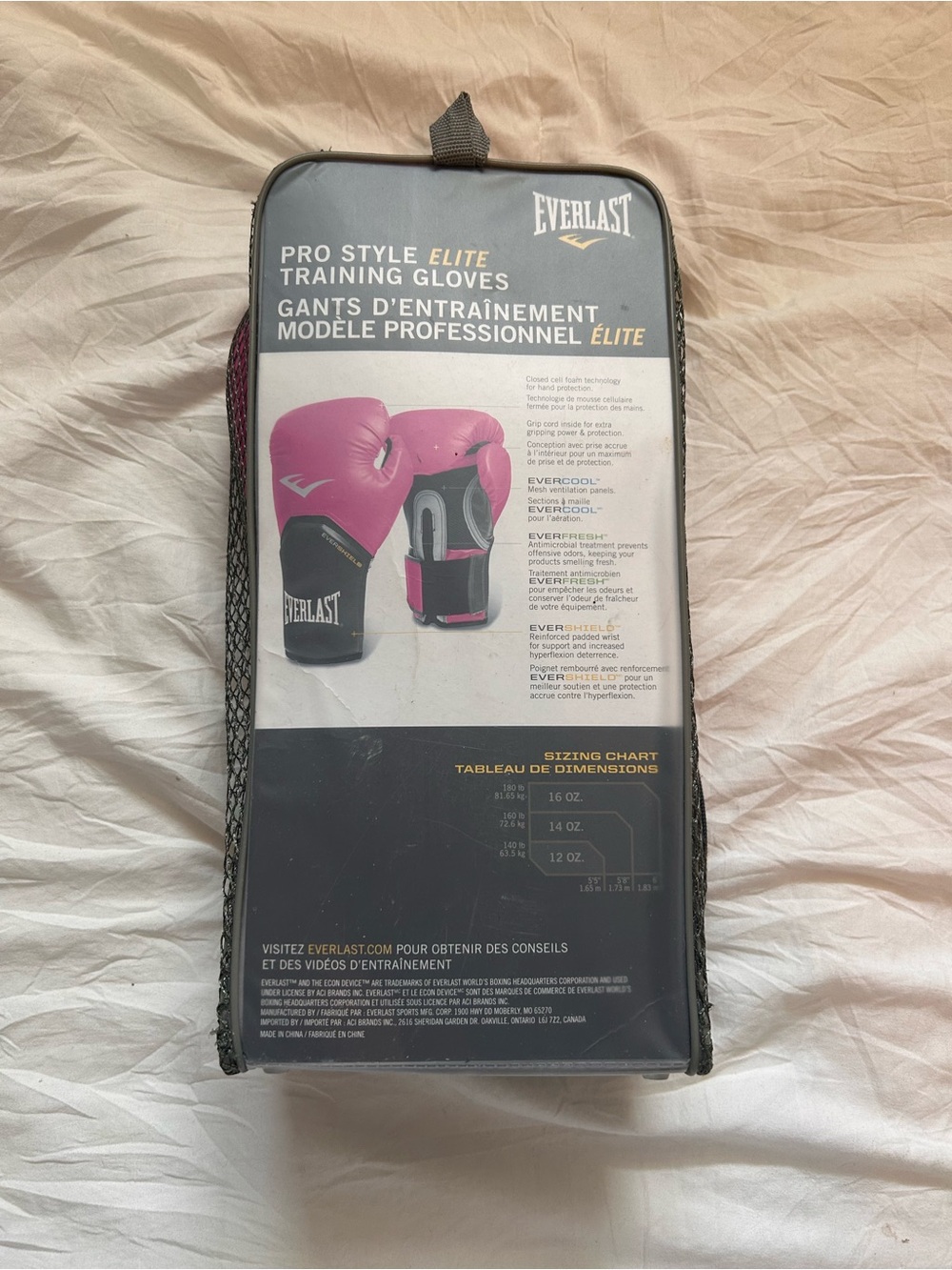 Everlast Pink and Black Pro Style Elite Training Gloves